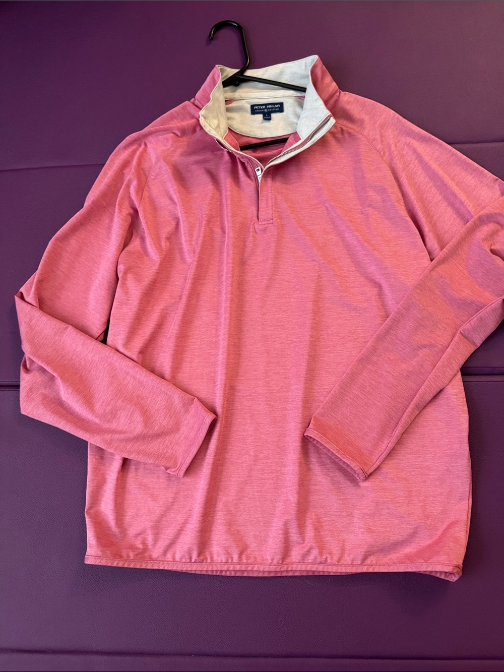 Peter Millar Pink Quarter-Zip Performance Pullover